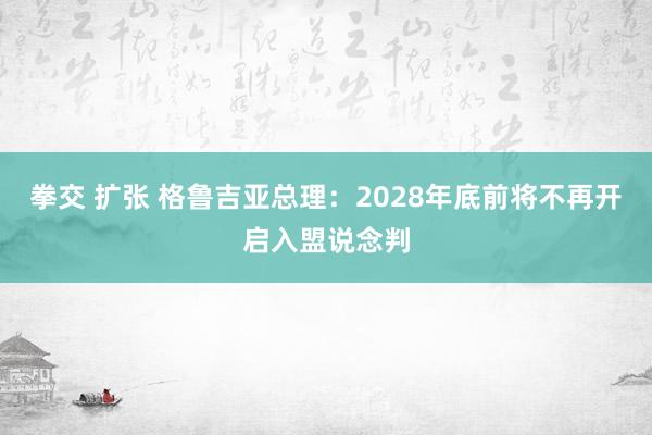 拳交 扩张 格鲁吉亚总理：2028年底前将不再开启入盟说念判