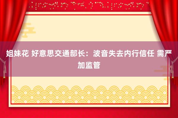 姐妹花 好意思交通部长：波音失去内行信任 需严加监管