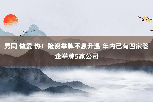 男同 做爱 热！险资举牌不息升温 年内已有四家险企举牌5家公司