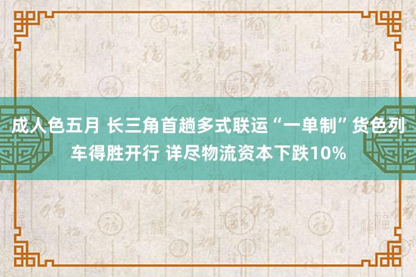 成人色五月 长三角首趟多式联运“一单制”货色列车得胜开行 详尽物流资本下跌10%